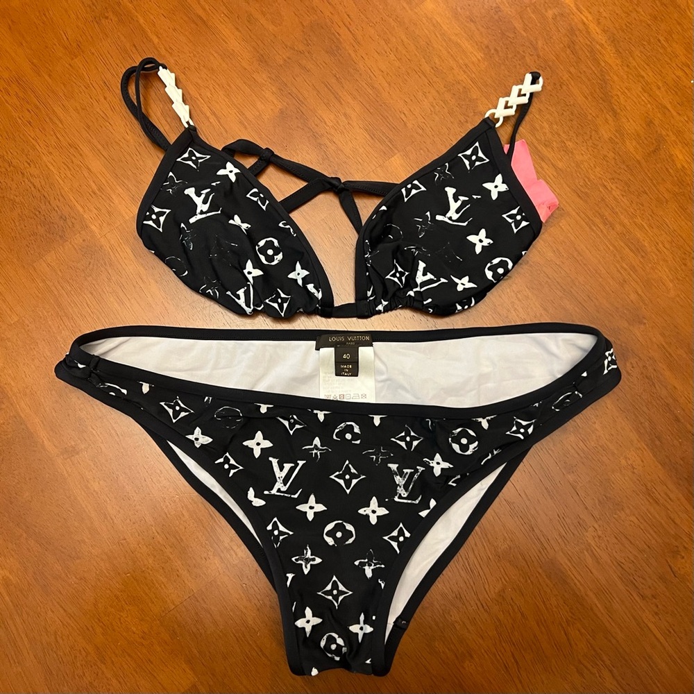Louis Vuitton embellished strap bikini!!